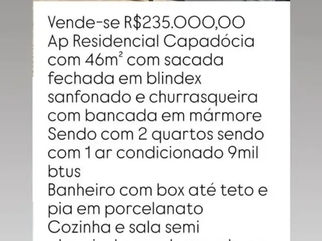 Imagem: Vende-Se 235.000.00 Ap Residencial Capadócia