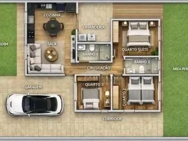 Imagem 2: Casa com 3 Dormitórios À Venda, 98 M² por R$ 390.000,00 - Residencial do Sol