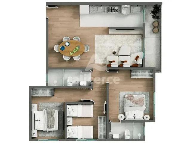 Imagem 4: Apartamento À Venda com 2 Quartos 1 Suíte, 66,62M² em Centro Biguaçu