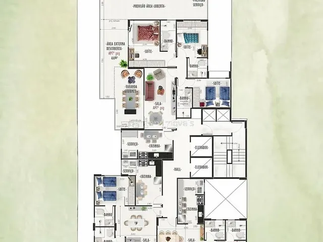 Imagem: Apartamento com 2 Quartos Sendo 1 Suíte