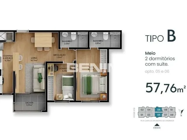 Imagem 8: Venda de Apartamento em Canoas-Rs, Bairro Centro com 68.54M² Área Const. Venda De