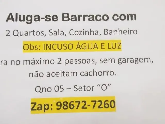 Imagem: Aluga-Se Barraco com 2 Quartos, Sala Cozinha