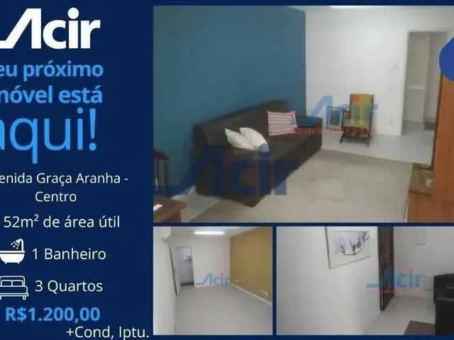 Imagem 1: Sala Comercial para Alugar, 52 M² por R$ 1.200,00/Mês - Centro - Rio de Janeiro/Rj