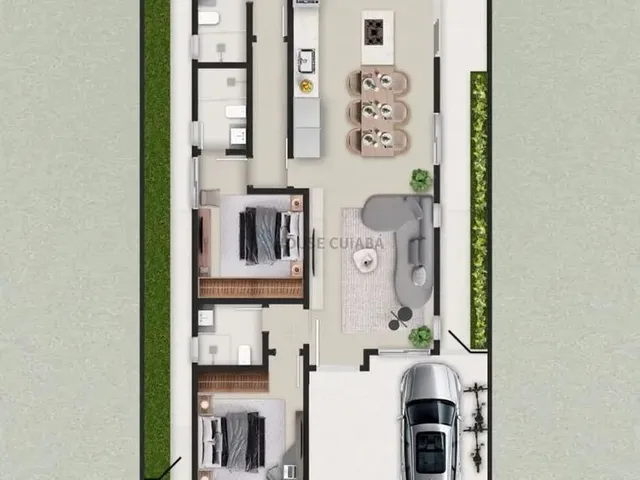 Imagem 6: Linda Casa Térrea Estilo Neoclássica À Venda no Condomínio Florais Chapada