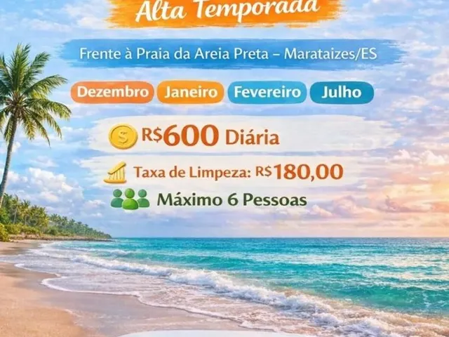 Imagem: Casa para Temporada de Frente para o Mar