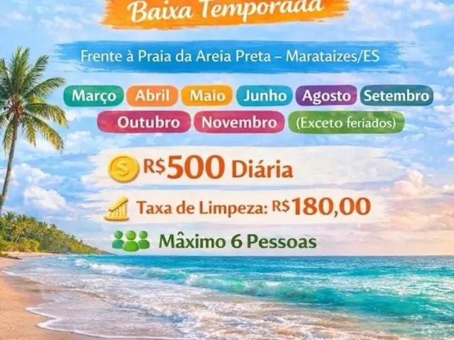 Imagem 9: Casa para Temporada de Frente para o Mar - Marataizes Es