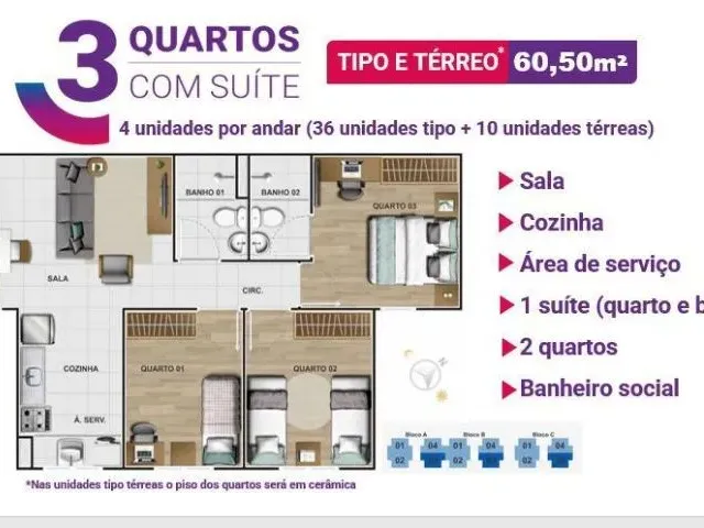 Imagem: Joeasilva - Apto 3 Quartos com Suíte com