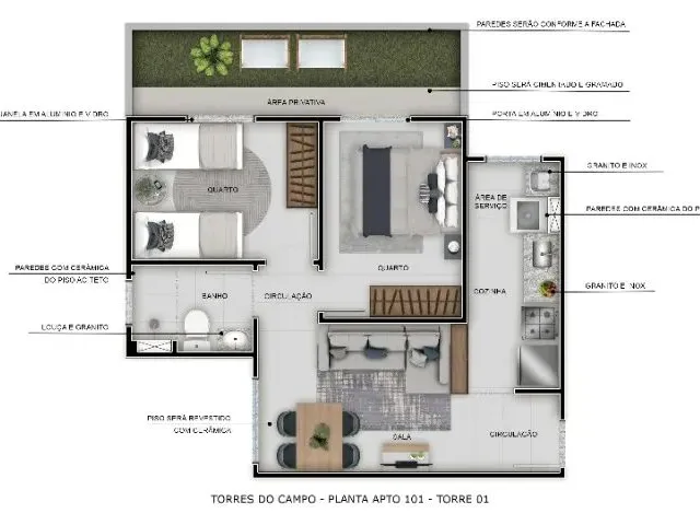 Imagem: Na - Apartamento Térreo com Garden/Quintal