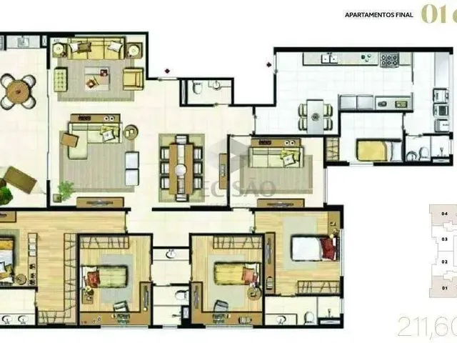 Imagem 3: Apartamento 4 Quartos À Venda, 4 Quartos, 1 Suíte, 3 Vagas, Vila da Serra - Nova Lima/Mg