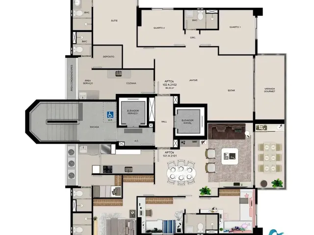 Imagem 8: Pronto para Morar Frente para o Mar Apto 96M² 03 Qtos Sendo 01 Suite Master Varanda 2