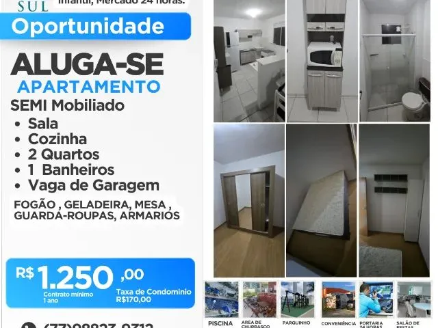 Imagem: Apartamento 2/4 Mobiliado Cond Fechado Lazer