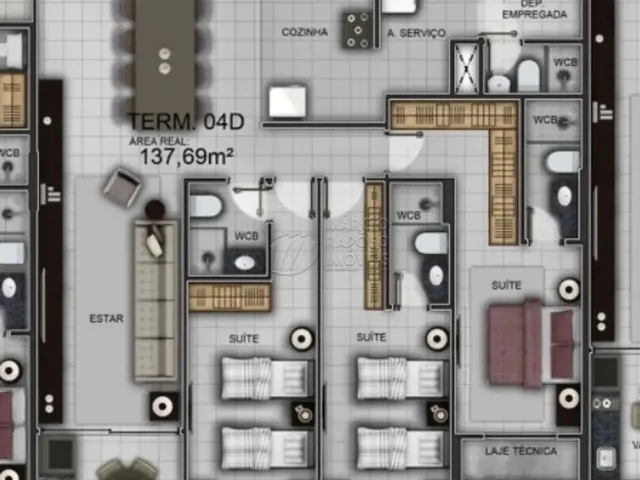 Imagem 4: Apartamento À Beira-Mar com 3 Suítes e Varanda À Venda no Edf. Varandas Mar do Norte