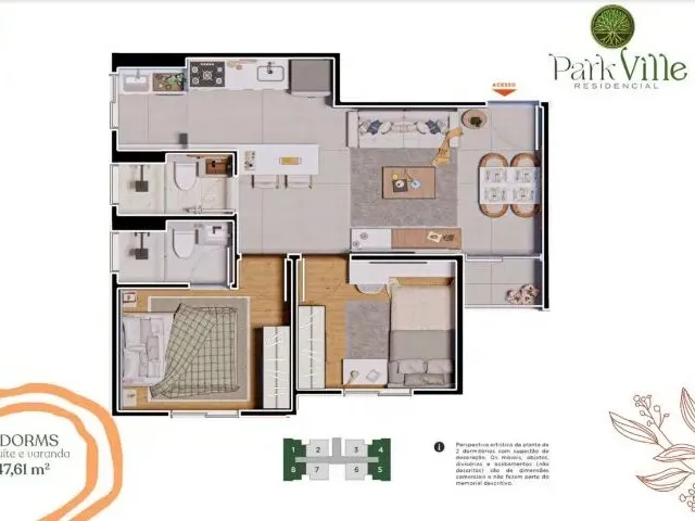 Imagem: Apartamento no Central Parque, 2 Dormitórios