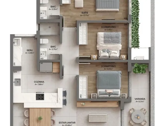 Imagem 16: Apartamento 3 Dormitórios para Venda em Florianópolis - Sc