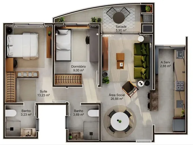 Imagem 2: Apartamento 3 Dormitórios para Venda em Florianópolis - Sc