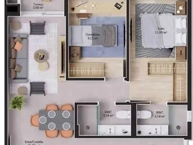 Imagem 5: Apartamento 2 Dormitórios para Venda em Florianópolis - Sc
