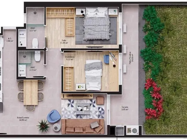 Imagem 6: Apartamento 2 Dormitórios para Venda em Florianópolis - Sc