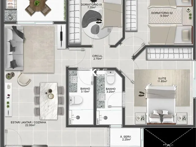 Imagem: Apartamento com 3 Dormitórios no Abraão