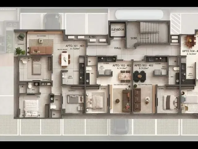 Imagem 5: Apartamento 3 Quartos em Intermares
