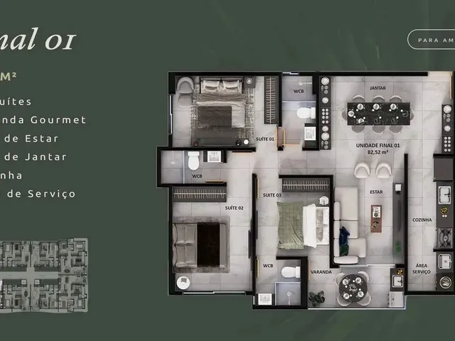 Imagem 11: Florezza Residence Tabela Mega Especial Só 15% de Sinal Apartamento 2 Quartos, 1 Suíte
