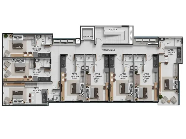 Imagem 5: Empreendimento : com 32 Unidades de Flats Entrega 02/2025 3º Andar com 21,80M²