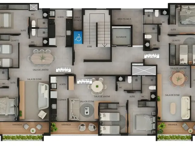 Imagem 7: Apartamento 58M² com 2 Quartos em Intermares - Pb