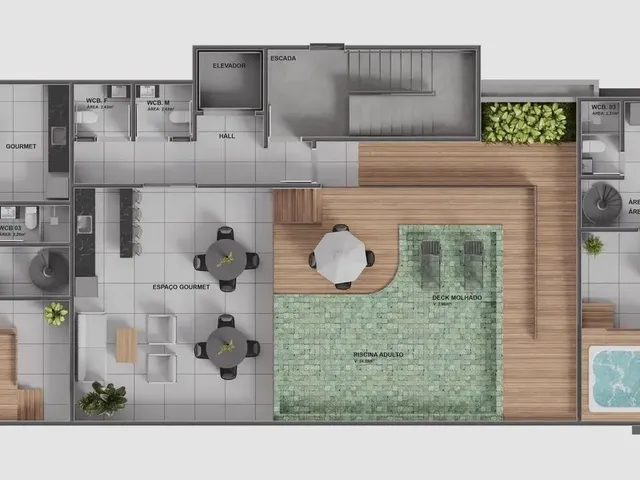 Imagem 2: Apartamento Intermares, 23M²-1Quarto,1Wc Social, Cozinha, 01 Vaga Demarcada