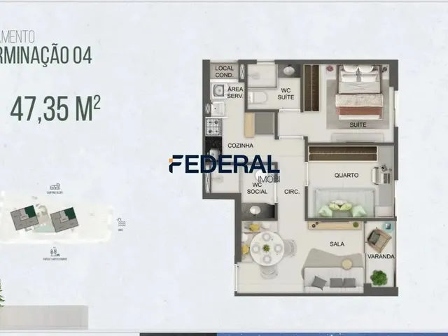 Imagem 3: Apartamento de 47,35 Metros com 2 Quartos À Venda em Boa Viagem - Recife - Pe