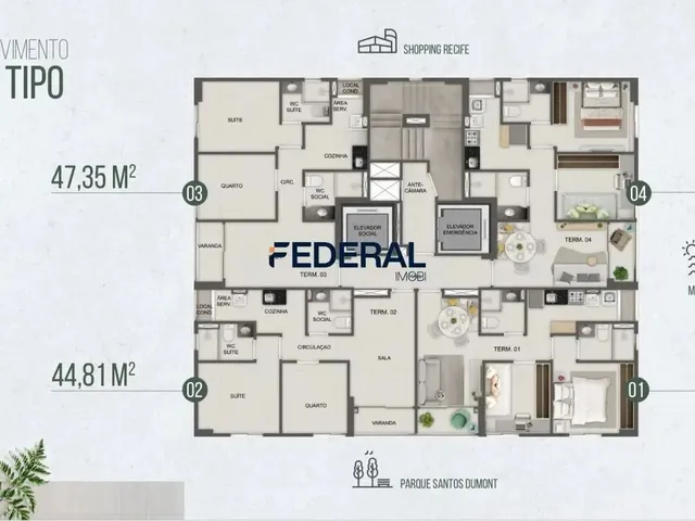 Imagem 8: Apartamento de 47,35 Metros com 2 Quartos À Venda em Boa Viagem - Recife - Pe