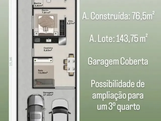 Imagem: Casa 2 Quartos com Suíte 141B