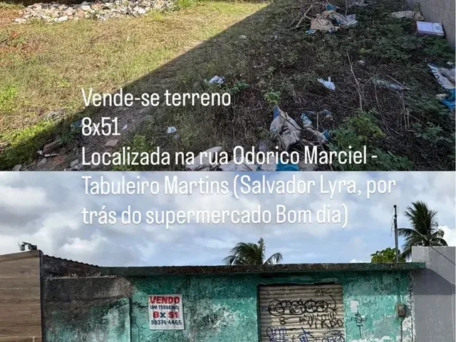 Imagem: O terreno está localizado em Linha Bonita, Rio Largo à
