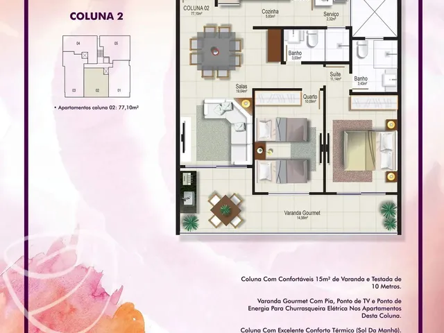 Imagem 10: Apartamento em Castelhanos - 2 Ou 3 Quartos com Suíte - 1 Quadra do Mar