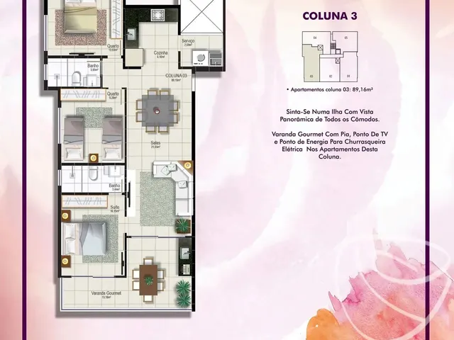 Imagem 11: Apartamento em Castelhanos - 2 Ou 3 Quartos com Suíte - 1 Quadra do Mar