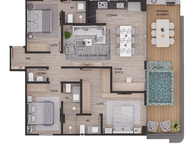 Imagem 9: Bauhaus by Neo Apartamento com 3 dormitórios