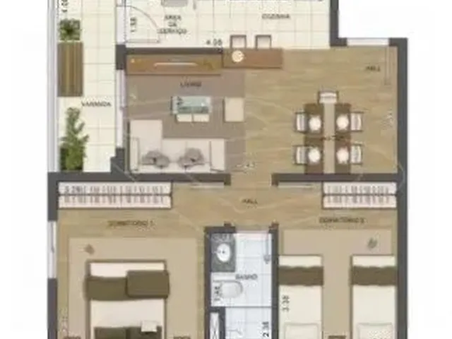 Imagem 7: Apartamento para Aluguel, 2 Quartos, 1 Vaga, Chácaras Antonieta - Limeira/Sp