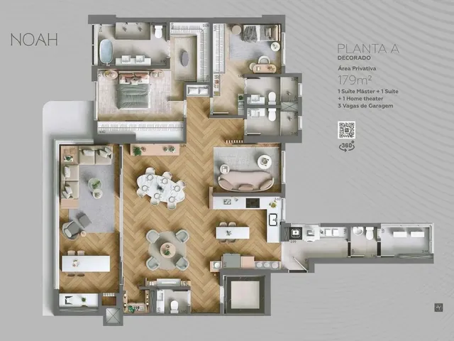 Imagem 9: Apartamento com 179 M² e 3 Suítes À Venda na Zona 01 - Noah - A. Yoshii - Maringá