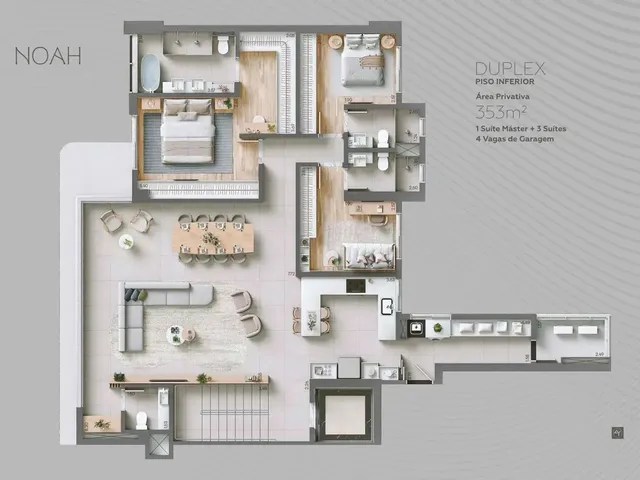 Imagem 13: Apartamento com 179 M² e 3 Suítes À Venda na Zona 01 - Noah - A. Yoshii - Maringá