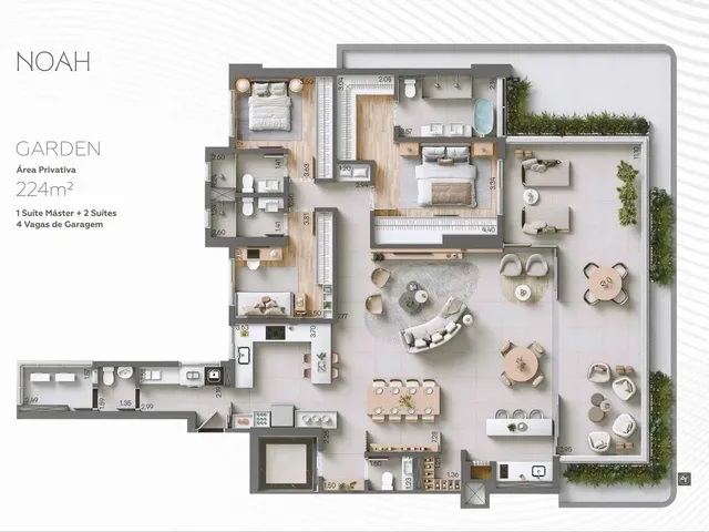 Imagem 11: Apartamento com 179 M² e 3 Suítes À Venda na Zona 01 - Noah - A. Yoshii - Maringá