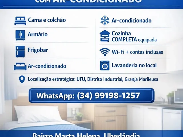 Imagem: Quarto Mobiliado com Armário, Ar-Condicionado