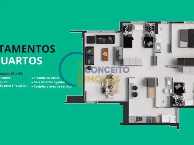 Imagem 12: Apartamento para Venda em Parnamirim, Rosa dos Ventos, 2 Dormitórios, 1 Suíte, 2