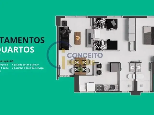 Imagem 13: Apartamento para Venda em Parnamirim, Rosa dos Ventos, 2 Dormitórios, 1 Suíte, 2
