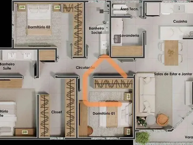 Imagem 5: Apartamento com 3 Dormitórios À Venda, 101 M² por R$ 650.000,00 - Vale Santo Antonio
