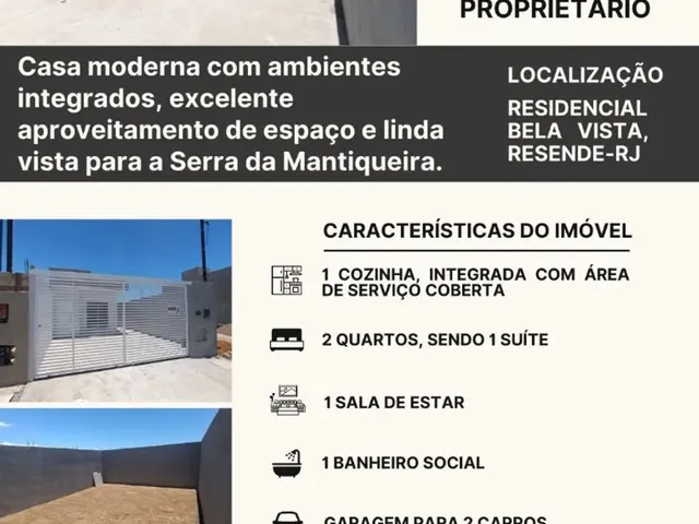 Imagem 4: Casa Nova Moderna 2 Quartos (1 Suíte) | Aceita Financiamento