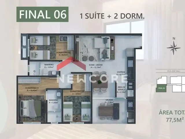 Imagem 3: Apartamento em Rua José Gall - Dom Bosco - Itajaí/Sc