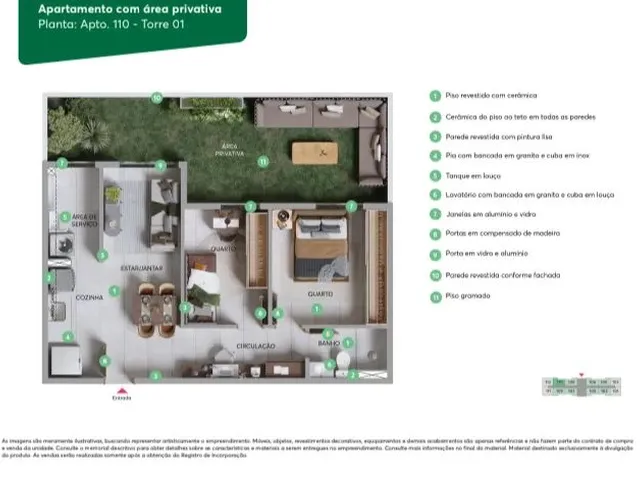 Imagem 4: Apt 209, Cajazeiras, Condomínio Forte Alencar, Apartamento com 2 Quartos, Elevador