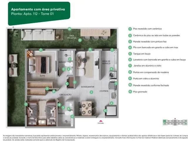 Imagem 8: Apt 209, Cajazeiras, Condomínio Forte Alencar, Apartamento com 2 Quartos, Elevador