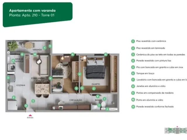Imagem 5: Apt 209, Cajazeiras, Condomínio Forte Alencar, Apartamento com 2 Quartos, Elevador