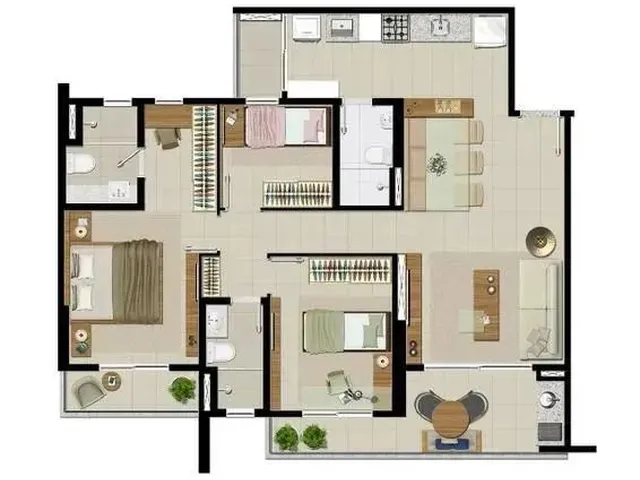 Imagem 3: Ed Bellatrix Residence - 90 Metros - 3 Quartos - Lazer Completo - Guararapes