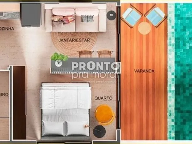 Imagem: Flat com 1 Quarto em Centro
