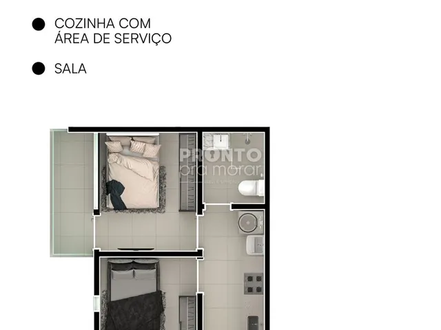 Imagem: Apartamento com 2 quartos em Centro